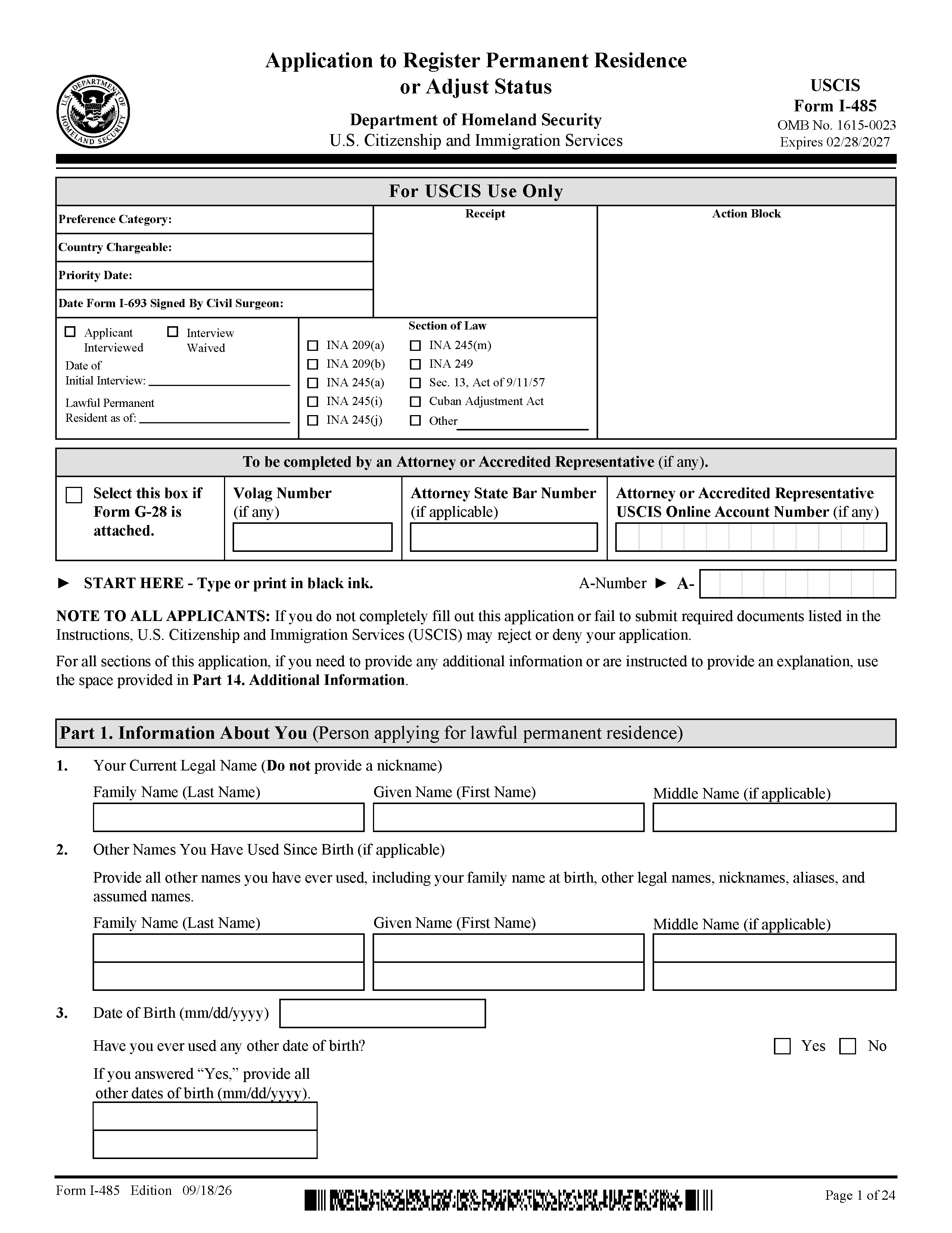 I-485 Form